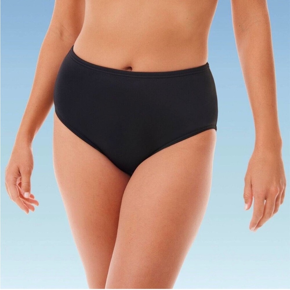 Dreamsuit High Waist Bikini Bottom Miracle Size 12 Slimming Control Black *NWT